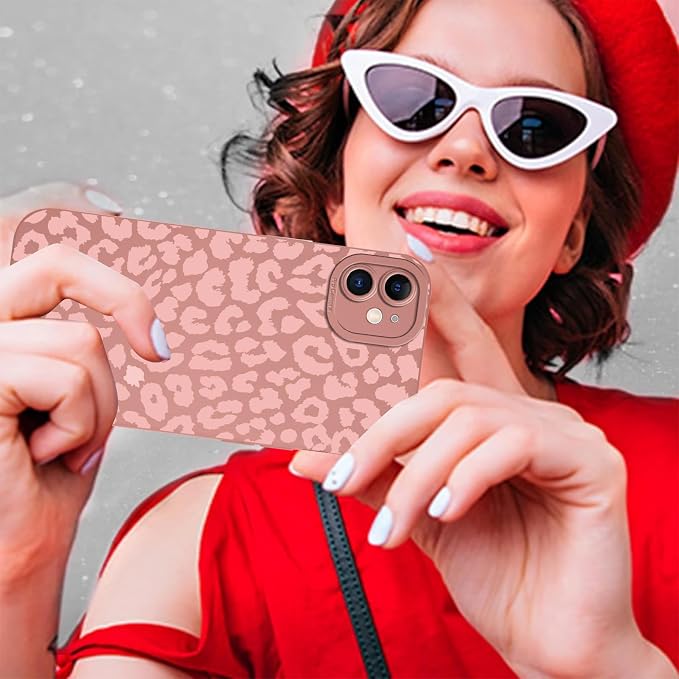 Cute Pink Cheetah Print Phone Case for iPhone 11 6.1" | Aesthetic Leopard Pattern Design Cover Full Camera Lens Protective Shockproof Soft Slim TPU Funda for Women Girls - Image 8