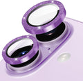 Suoman for iPhone 17 Camera Lens Protector, Bling Glitter Independent Metal Crystal Tempered Glass Camera Lens Cover [Strong-Adhesion][Does not Affect Night Shots] -Purple by Suoman