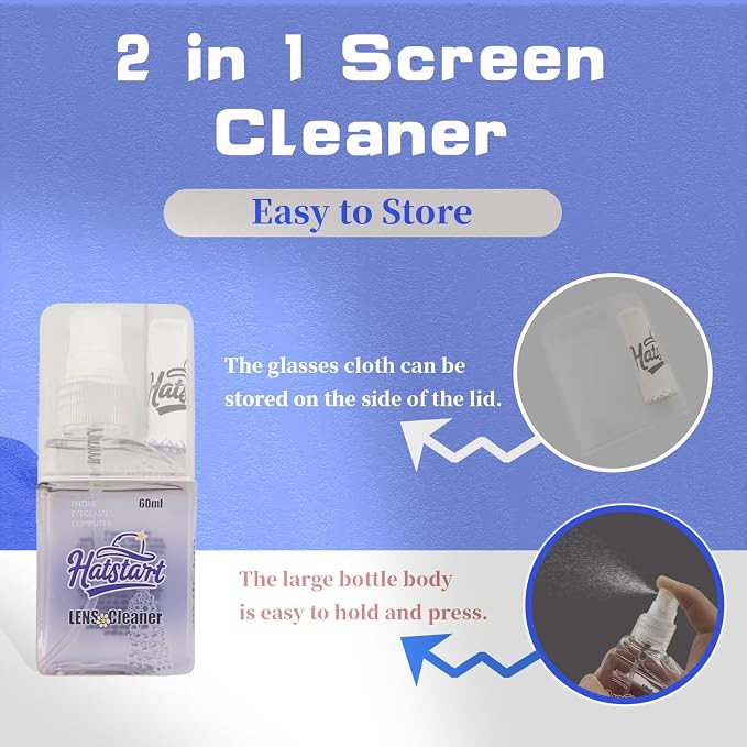 2 Pcs Car Screen Cleaner, Blue | Electronic Touch Screens Cleaning Kit, For LCD Display TV Laptop Computer Tablet PC Flat Screens - Image 2