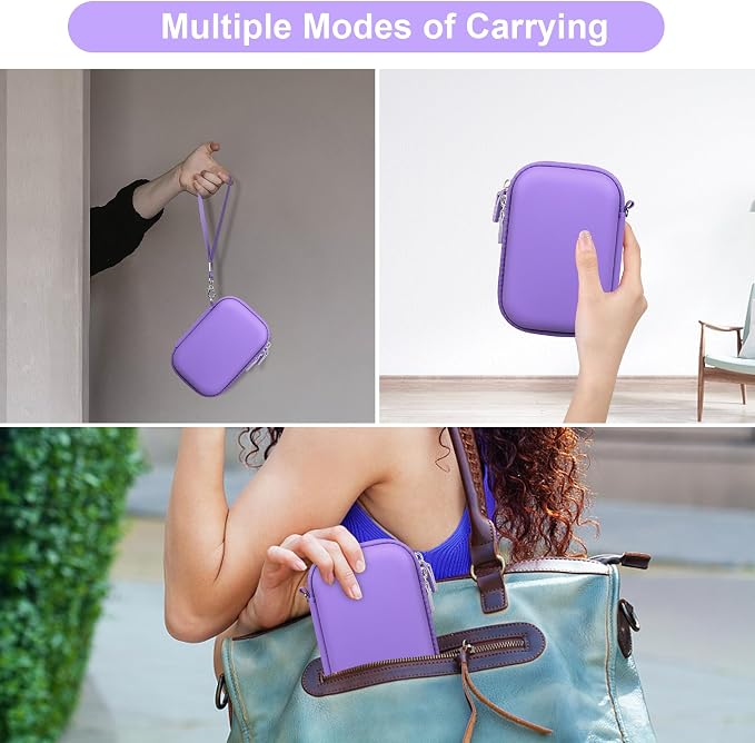 Canboc Carrying Case for HP Sprocket Portable 2x3 Instant Photo Printer | For Kodak Step Wireless Mobile Photo Printer, Zipper Mesh Bag fits Photo Paper Cable, Purple - Image 3