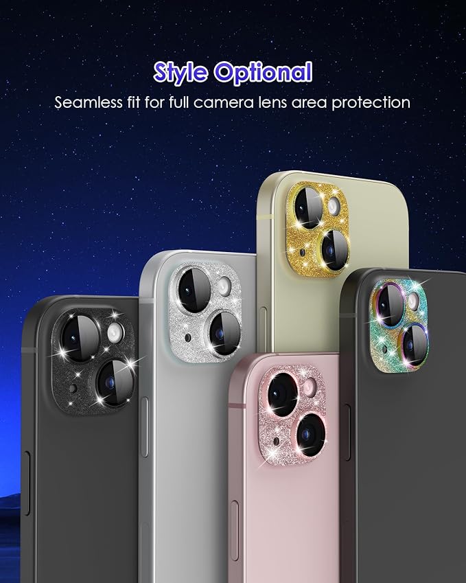 Compatible for iPhone 15/ iPhone 15 Plus/iPhone 14/ iPhone 14 Plus Camera Lens Protector GL-Plus Aluminium Alloy Ring 9H Tempered Glass Screen Camera Cover GL-Pink - Image 7