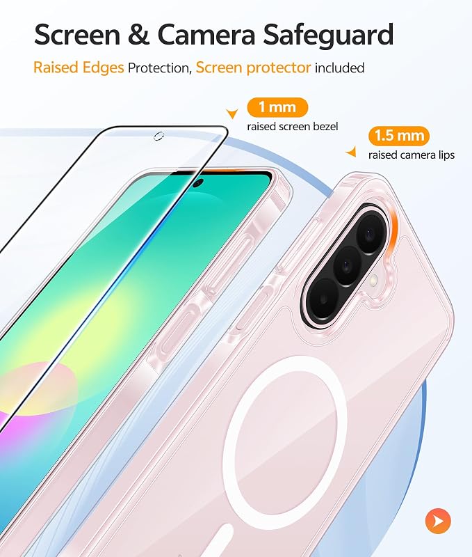 FNTCASE for Galaxy A27 5G Phone Case, Fit for Magsafe, Screen Protector | Clear Anti Yellowing, 14FT Military Grade Drop Protection, Slim Shockproof Protective, for Samsung A 27 4G Cover, Transparent - Image 4