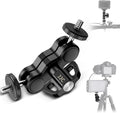 Universal Adjustable Magic Arm with 2 Ballhead & 1/4''-20 Screws for Super C Clamp Action Camera Cage, 360° Rotatable Double Ball Head Adapter for Insta360 X5 X4 Air Osmo Action 6 5 Pro Nano Pocket 4 by Kiorafoto