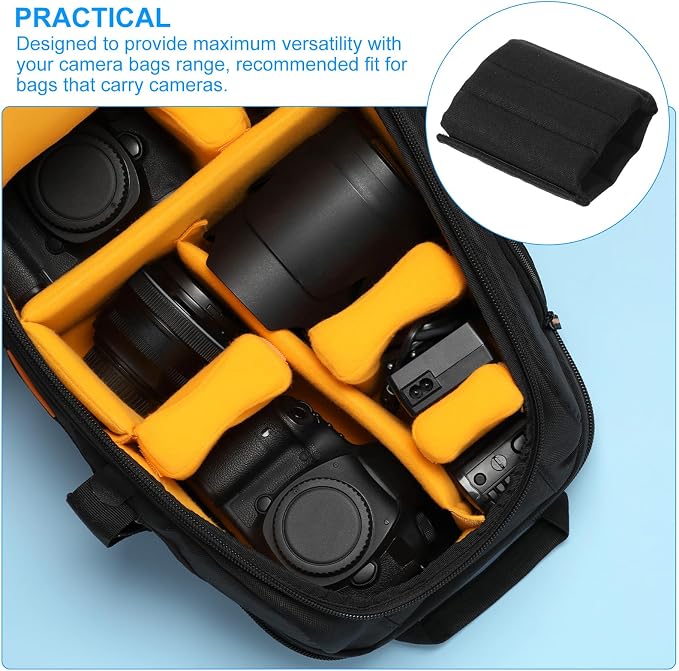 PATIKIL Camera Bag Divider, 4Pcs 10.43"x4.92"x0.55" Shockproof Camera Bag Inserts Separator Pad Protective Lens for Nikon Camera DSLR Protect Bag Organizer Universal Divider Cushion, Black - Image 5