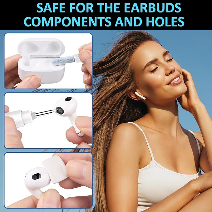iPhone Cleaning Kit for Charging Port, Cleaner Kit for AirPod Phone, White | Multi-Tool, iPhone Cleaner, Repair Lightning Cable USB C Speaker Charger iPad Connector, Compact Portable, with Storage Case - Image 7