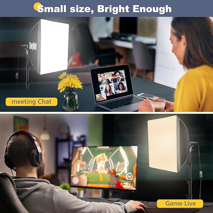 Torjim Softbox Photography Lighting Kit | 16" X 16" & 85W LED Studio Lights | Soft Diffusion For Even Light | 3000-7500K Adjustable LED Bulbs for Studio Photo Video Recording Live Streaming Portraits - Image 3