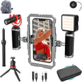 Movo iFilmer-PRO Smartphone Video Rig Kit | Stabilizer Cage, Dual Grips, VXR10 Shotgun Microphone, iPhone/Android by Movo