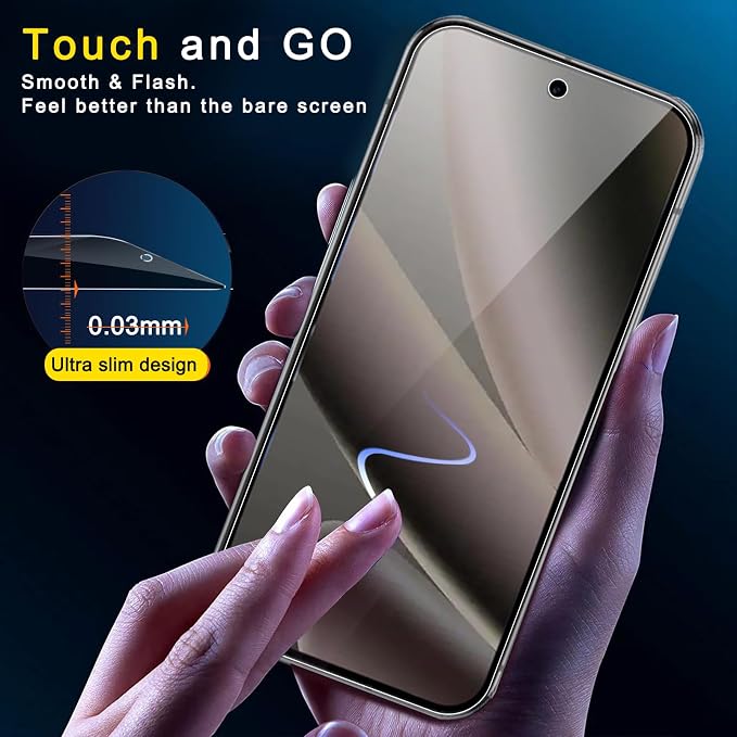 Ferilinso 3 Pack Privacy Screen Protector for Google Pixel 10 Pro | 9H+ Tempered Glass, Military-Grade Shatterproof, HD, Case Friendly, Easy Installation Bubble Free - Image 6