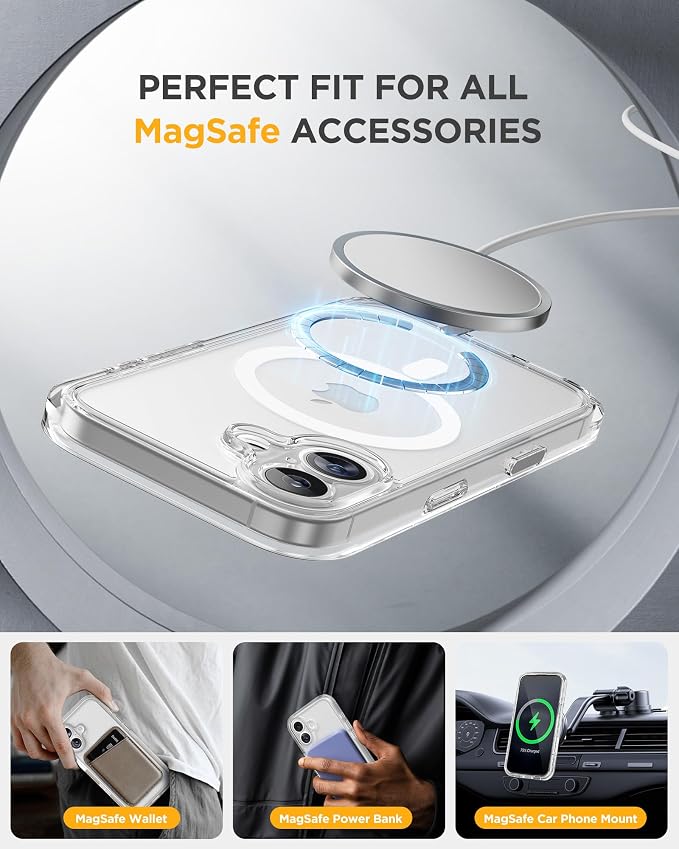 Miracase for iPhone 17 Case with Privacy Screen Protector, Clear | Compatible with MagSafe, 360° Full Body Protection, Full Camera Protection, Military-Grade Shockproof Phone Case 6.3" - Image 6