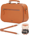 Camera Sling Bag, Waterproof PU Leather Crossbody Camere Bag for Photographers, Small Shockproof Case with Removable Dividers for DSLR/SLR/Mirrorless, 4L Brown by Divvia