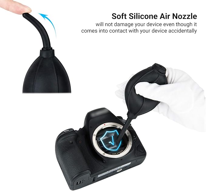 Soft Tip Silicone Super Air Blower Blaster Pump Dust Cleaner Include Micro Fiber Cleaning Cloth, Bulb Blower for Digital SLR Lens Sensor LCD Screens Musical Instruments Keyboards Telescope Filters - Image 4