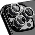iPhone 16 Pro/16 Pro Max Camera Lens Protector Bling Diamond, Black | Individual Metal, 9H Hardness, Scratch Resistant, Shockproof, Drop Protection, Case Friendly, Stylish Accessories by Xfilm