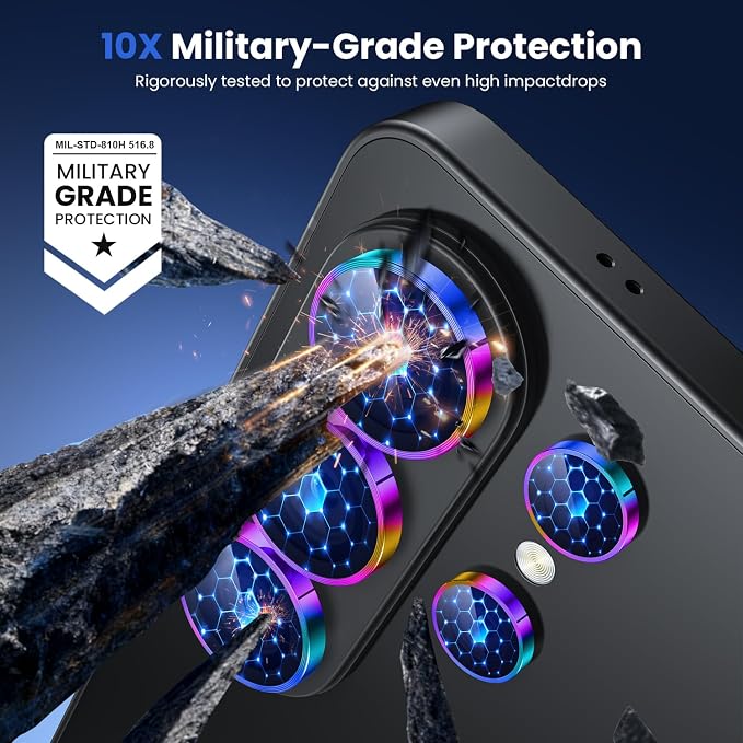 WSKEN for Samsung Galaxy S26 Ultra Camera Lens Protector - Ultra Thin | Case Friendly, 9H Shatterproof Tempered Glass, Anti Scratch Metal Circle, Camera Screen Protector Cover Accessories, Colorful - Image 3