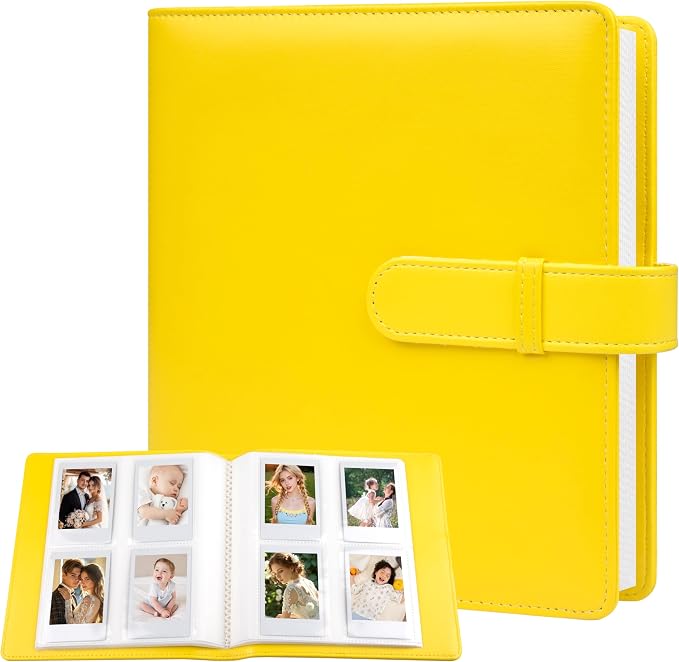 256-pocket Instant Photo Album for Fujifilm Instax mini Photo Yellow | Album Book for PoIaroid Instant Camera, for Wedding Anniversary Birthday Travel Memories, Keep Your Unique Memories Safe by Rekeen