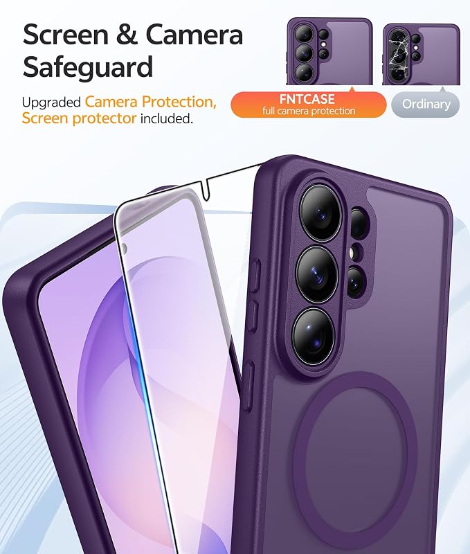 FNTCASE for Samsung Galaxy S26 Ultra Case, Compatible with Magsafe Purple | Screen Protector, Full Camera Protection, Translucent Matte, 14FT Military Grade Drop Proof, Protective Phone Cover - Image 4