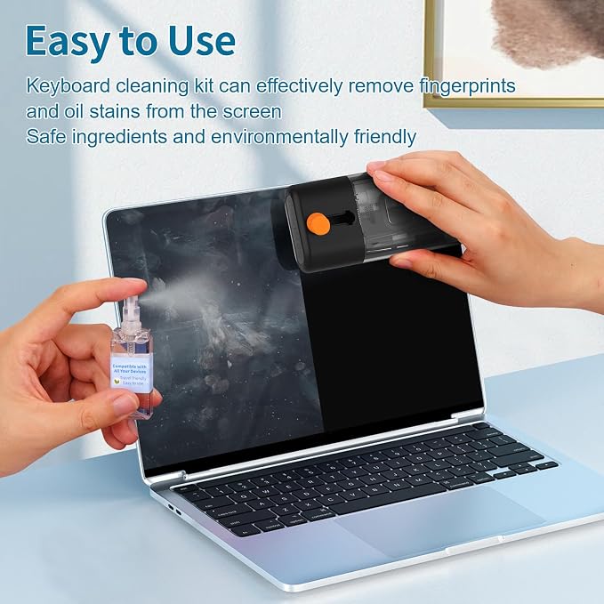 Keyboard Cleaner for Laptop, MacBook, Tablet, Multi-Function Cleaning Kit | Includes screen cleaning spray, microfiber wipe, and brush for cleaning phone, earbuds, Computer, and other tech electronics - Image 5