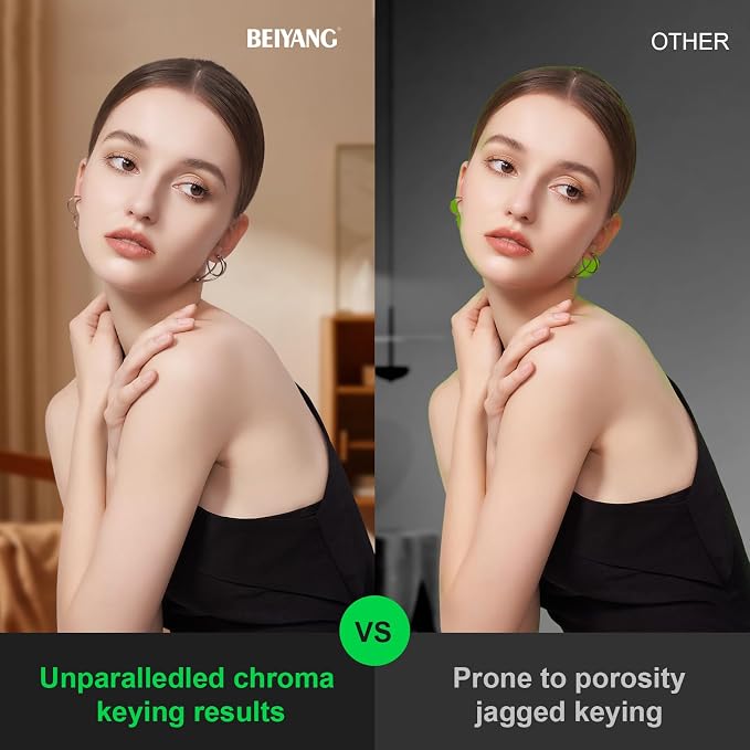 BEIYANG 8 Ft x 10 Ft Photography Backdrop Green Screen, Green Background Fabric Wrinkle Resistance, Greenscreen Photo Background for Chromakey Photo Studio Video Shooting - Image 5