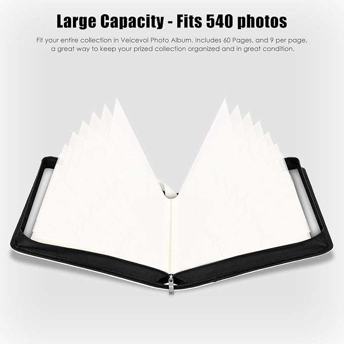 Veicevol 540-Pocket Album for Instax Mini & Polaroid 2x3 inch Photos, White | Large Capacity, Designed for Fujifilm Instax Mini and Polaroid 2x3 Photos, To Store Pictures Or Trading Collection Cards - Image 4