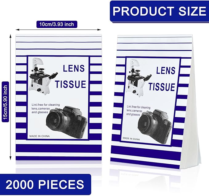 Outus 500 Pcs Lens Cleaning Paper with 2 Cloths Camera Optics Wipe Booklet | Lint-free Tissue for Camera Lenses, Eyeglasses, Screens, Microscopes, Includes 2 Double Sided Microfiber Cleaning Cloths - Image 3