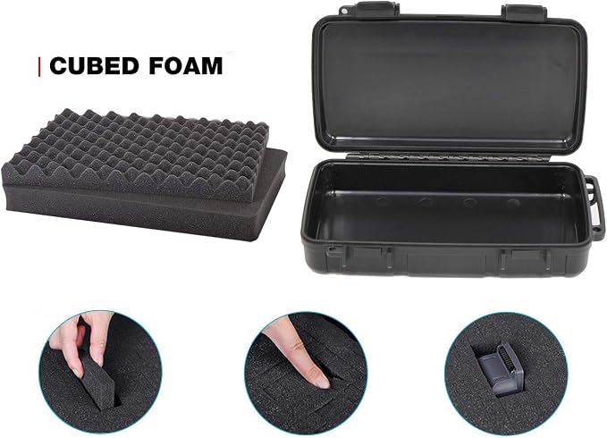 8" Small Hard Case with Pluck Foam Insert, 8.6 x 4.9 x 1.9 Inch - Protective Waterproof Plastic Tiny Box for Storage Medical item, Micro Tools - Lockable, Portable for Travel - Image 2