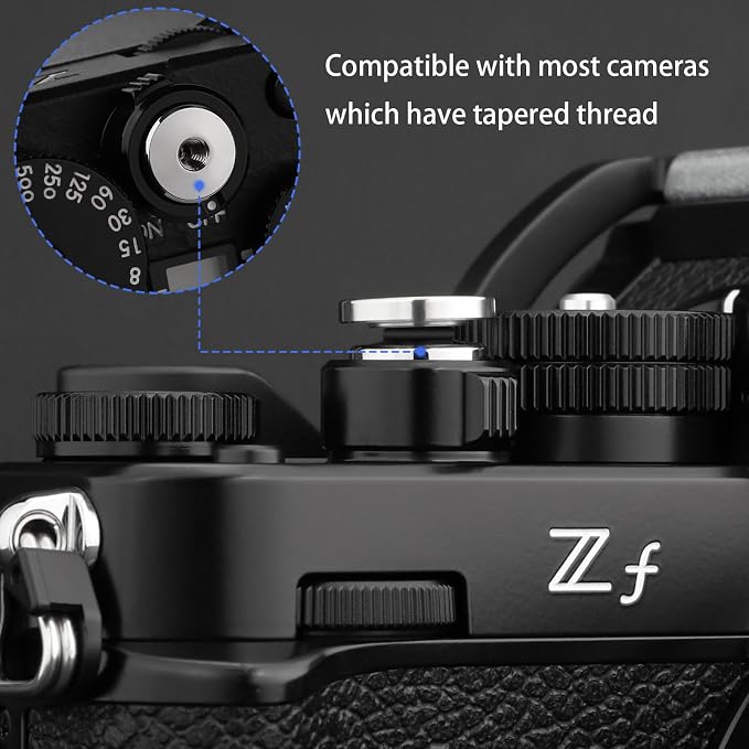 Haoge 12mm Metal Shutter Release Button for Fujifilm XT5 XM5 XT50 GFX100RF XE5 Nikon Zf DF and Leica Q3 43 M10 M-11 Sony rx1r iii Concave Surface Silver,New Version: Diameter 12mm - Image 3