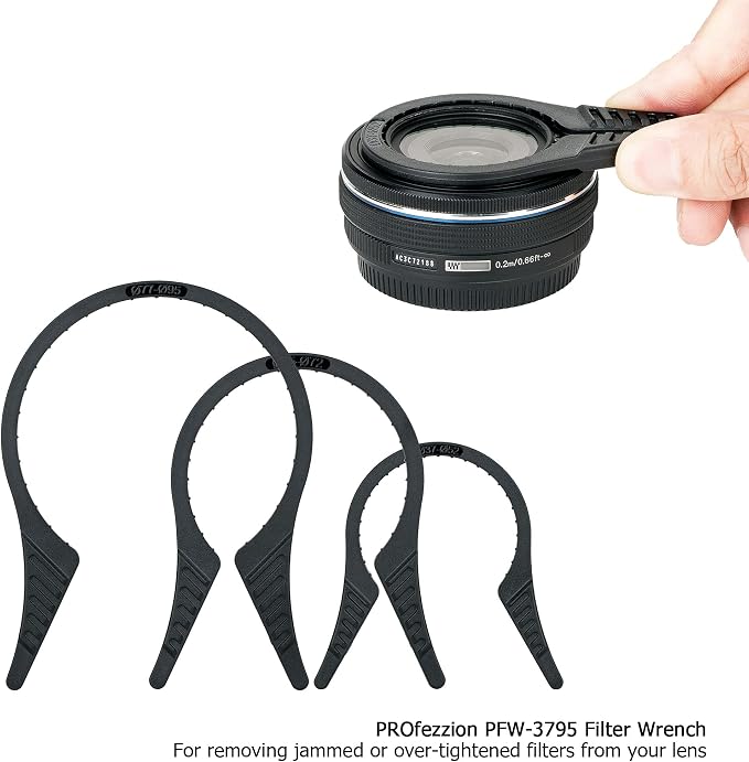 PROfezzion Camera Lens Filter Wrench Kit for ND UV CPL Filter, 3-Pack | Lens Filter Removal Tool for 37-52mm, 55-72mm, 77-95mm Filter, Durable and Universal for All Lens Filter from 37mm-95mm - Image 2
