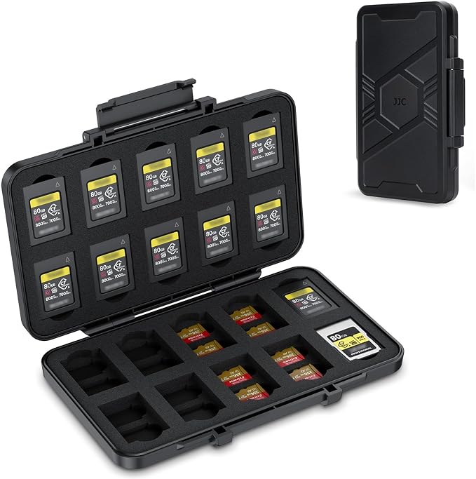 [Large Capacity] CFexpress Type A Card Case Storage (Not Fit Type B), 60 Slots Memory Card Organizer Holder Box for 40 TF Micro SD & 20 CFexpress Type-A Cards, for Sony A7RV A7SIII A7IV A7R5 A1 A9M3 by JJC