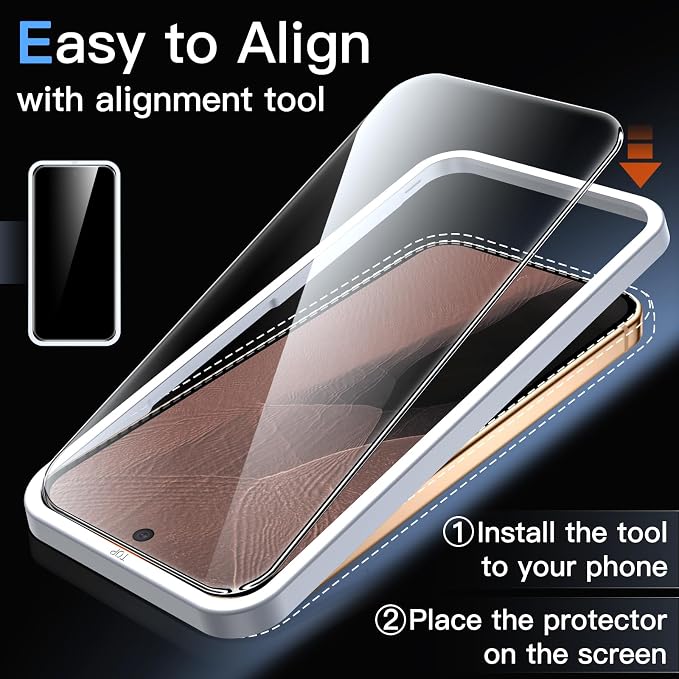 JETech Screen Protector with Lens Protector for Google Pixel 11 Pro XL | 2+2 Pack, 9H+ Shatterproof Tempered Glass, Easy Installation, Fingerprint Unlock Compatible, High Clarity, Anti-Fingerprint - Image 5