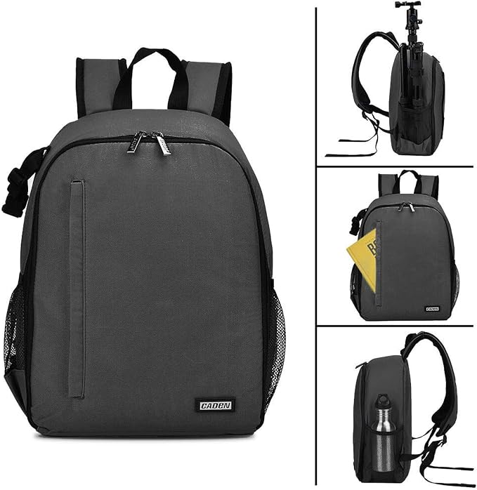 CADeN Camera Backpack Bag Professional for DSLR/SLR Mirrorless Camera Waterproof, Camera Case Compatible for Sony Canon Nikon Camera and Lens Tripod Accessories Gray - Image 5