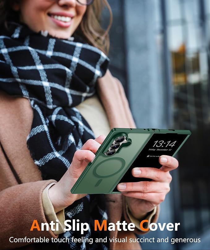 FNTCASE for Samsung Galaxy Z Fold 8 Ultra / Z Fold 7 Case, Fit for Magsafe | Screen Protector, Translucent Matte, 18FT Military Grade Drop Protection, Shockproof Protective Phone Cover, Green - Image 9