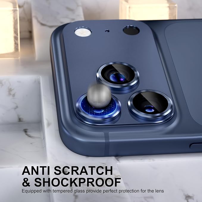 Choiche for iPhone 17 Pro Max Camera Lens Protector, Deep Blue | Metal Camera Cover with 9H Tempered Glass Lens Screen Protector Accessories, Strong Adsorption, Case-Friendly, 6.9-inch - Image 3