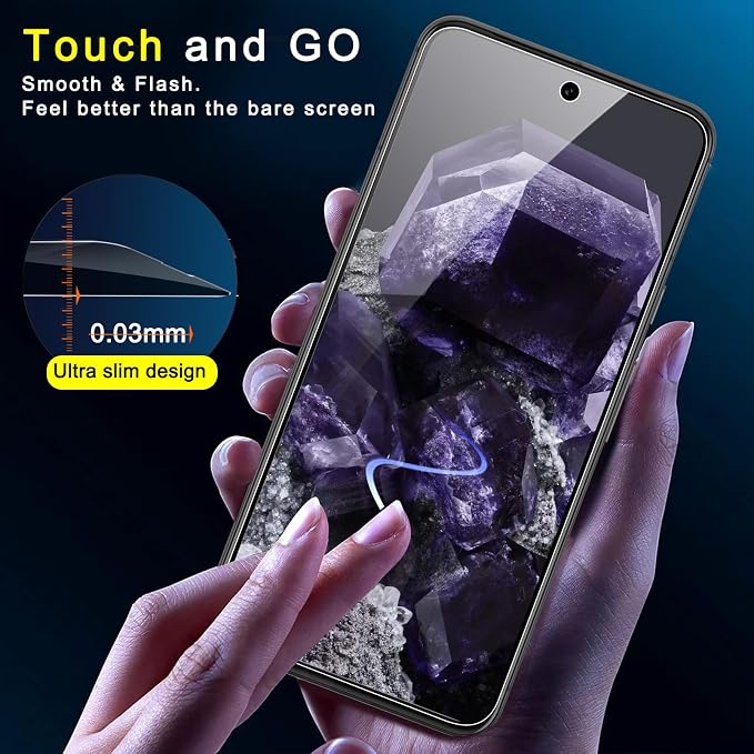Ferilinso Privacy Screen Protector for Google Pixel 8, Tempered Glass | 3 Pack, 9H+ Hardness, Military-Grade Shatterproof, Case Friendly, Easy Installation Bubble Free, with Camera Lens Protectors - Image 7