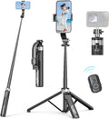 51" Selfie Stick Tripod, Extendable Cell Phone Stand with Remote, Aluminum Alloy Smartphone Travel Tripod Phone Stand for iPhone 15/14/13/12 Pro Max, Samsung, Huawei, GoPro by QIRITA