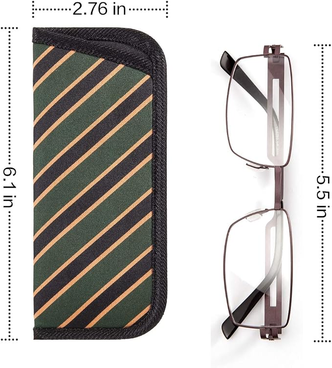 TRIUMPH VISION 3 Pack Reading Glasses Pouch Soft Case Eyeglass Sleeve Slim | Alternative to Bulky Case in bag, Lightweight Lined Padded Protect Optical lens Slip in, Cute Pattern Portable for Daily Use - Image 2