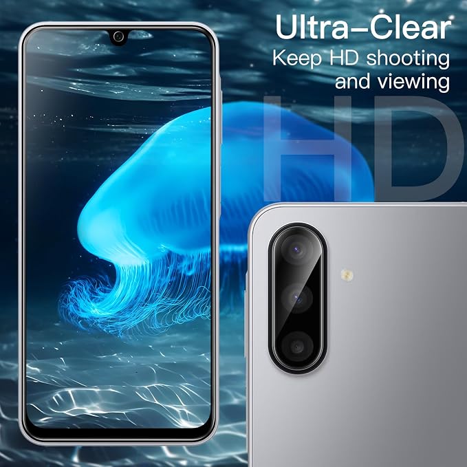 JETech Screen Protector for Galaxy A17, with Camera Lens Protector, 2+2Pack | HD Clear Tempered Glass, Anti-Scratch Protection - Image 4