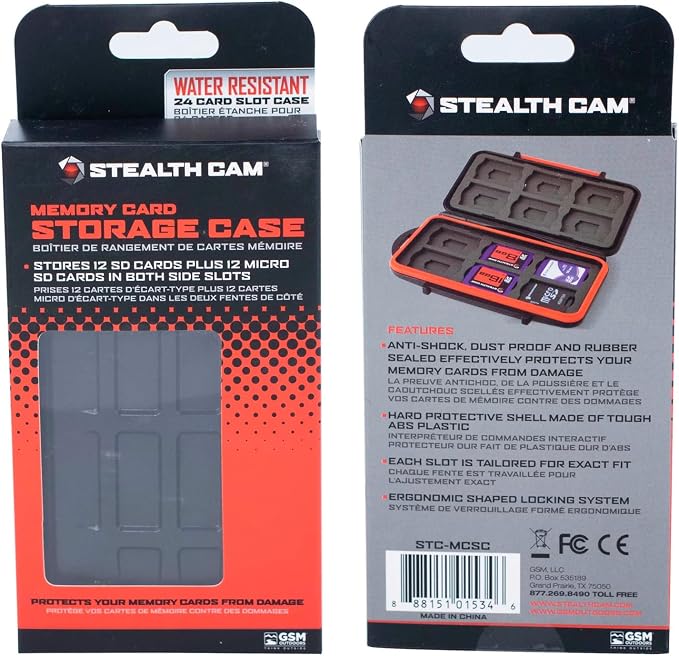 STEALTH CAM Anti-Shock Dust-Proof Waterproof Protective Ergonomic Rubber Sealed ABS-Plasic Shell Memory Card Storage Case - Holds 12 SD & 12 MicroSD Cards - Image 7