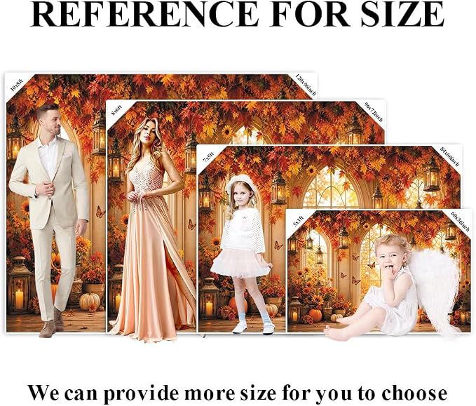 Fall Butterfly Floral Backdrop for Photography 12x8ft Autumn Window Pumpkin Maple Flowers Backdrop Thanksgiving Theme Background Birthday Party Decorations Photo Booth Props Vinyl - Image 7