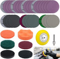 BFXM 38Pcs Car Headlight Restoration Kit, 3 Inch Headlight Polishing Kit | Headlight Cleaning Kit with Sanding Disc Scouring Pad Polishing Pad for Drill, Universal Automotive Tools for Car Headlight by BFXM
