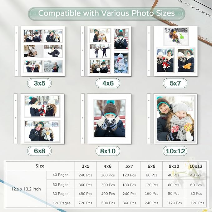 Popotop Large Photo Album Self Adhesive 4x6 5x7 8x10 Scrapbook Album DIY Picture Book,Gifts for Mom,Family Baby and Wedding,with Metal Pen and Plastic Board - Image 8