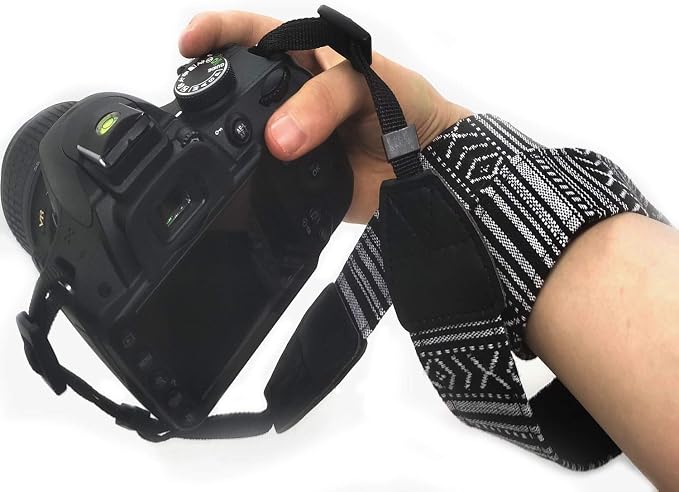 Camera Strap Canvas BlackWhite Shoulder Strap with Release Buckles | Adjustable Vintage Neck Shoulder Carrying Strap with Quick Release Buckles for DSLR SLR Most Digital Cameras - Image 3