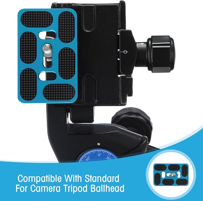 Frienda Quick Release Plate Tripod 1/4-20 DSLR,Pu60,Blue | Tripod Mount Plate, Camera Tripod Mount for DSLR Camera Tripod Ball Head , Metal, 1.9 x 1.5 x 0.4 Inch - Image 6