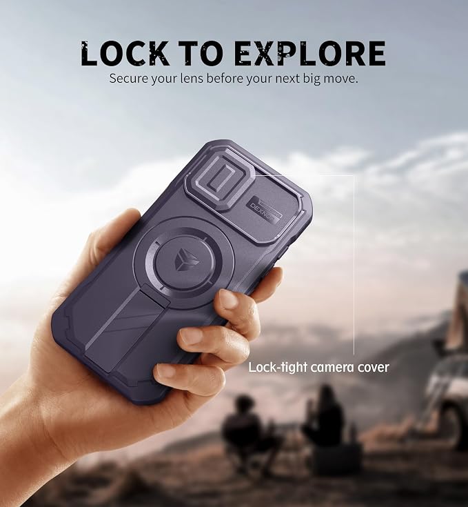 Dexnor for iPhone 17 Case with Slide Camera Cover & Adjustable Kickstand, Compatible with MagSafe, Rugged Shockproof Bumper Cases Heavy-Duty Magnetic Protective Cover,6.3 inch,Phantom Purple - Image 4