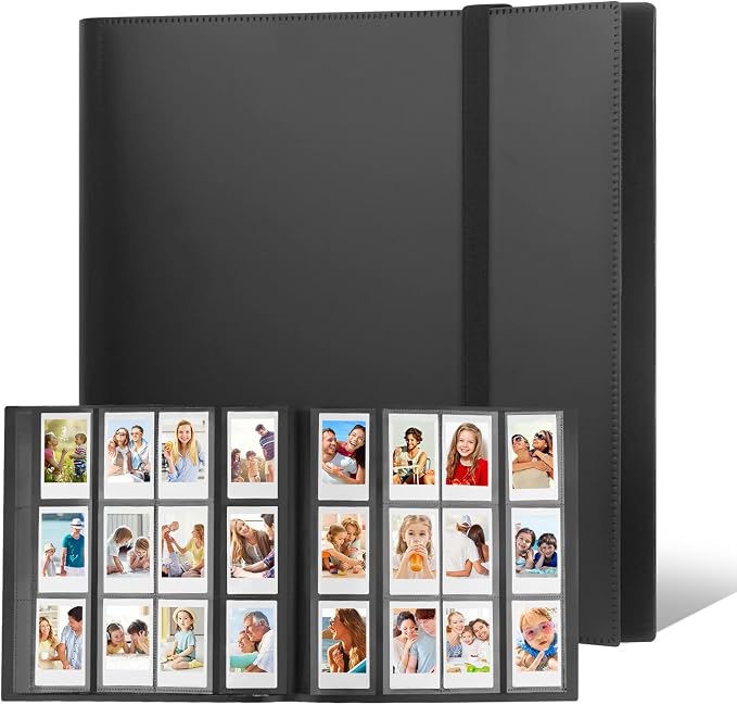 672 Pockets Photo Album For Instax Mini & Polaroid 2x3 Photos, Black | Large Capacity, Sturdy Pages, Elastic Band Closure, Keep Instant Photos Organized For Travel, Family Memories, Daily Storage. by Rekeen