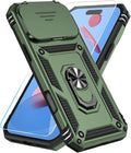 SunStory Phone Case for iPhone 17 Pro Max Case with HD Screen Protector & Slide Camera Cover & Rotated Ring Kickstand, [Military-Grade] Phone Case for iPhone 17 Pro Max, Army Green by SunStory