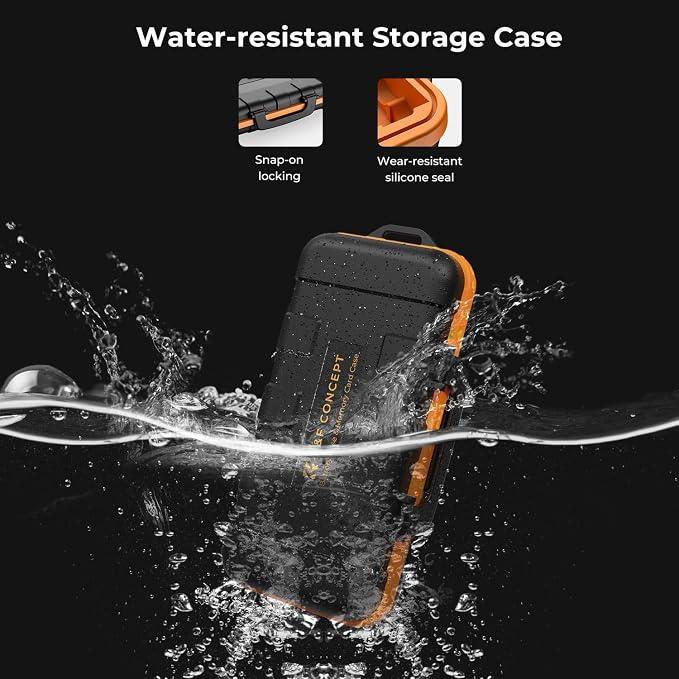 K&F CONCEPT Camera Battery SD Card Holder for 4 SD Cards/6 TF/2 CF/2 XQDs | 2 Slots Battery Storage Case, Water-Resistant Anti-Shock Case for DSLRs, Action Camera Batteries for NP-FZ100, PM02 - Image 4