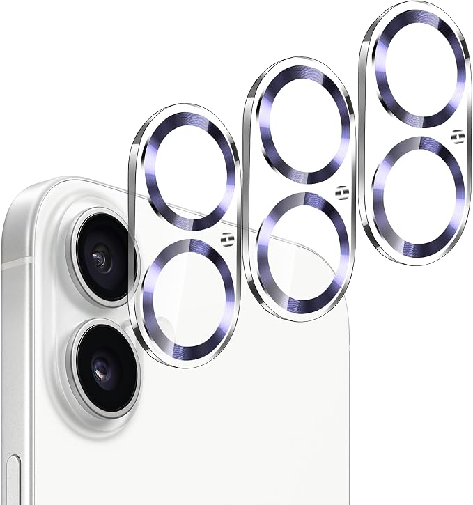 Dengduoduo Camera Lens Protector for iPhone 16 and 16 Plus 3 Pack, Tempered Glass, Ultra HD, 9H Hardness, Anti-Scratch, Case Friendly, Easy to Install [No Affect on Night Shots] by Dengduoduo