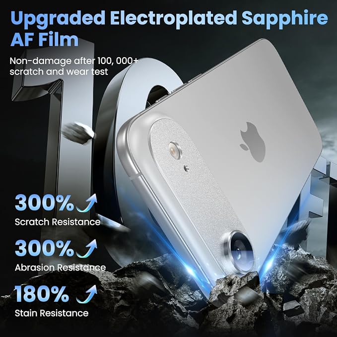 Uyiton for iPhone Air Camera Lens Protector, Metal Frame Glass Cover | Not Easy to Break, Strong Adsorption, Case-Friendly, Metal 9H Sapphire Glass Rear Camera Screen Cover, Cloud White - Image 6