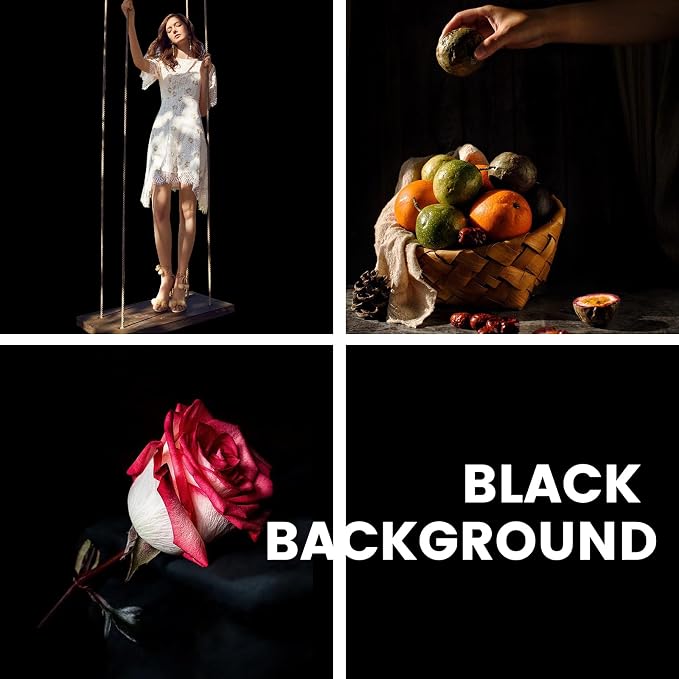 BEIYANG Black 10 x 20 Ft Large Photography Backdrop Screen, Black Non-Reflective Fabric Wrinkle Resistance Photo Background for Photoshoot, Zoom Meeting, Game Live Steaming - Image 3