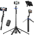 Auto Face Tracking Tripod for iPhone with Light, No APP Needed 63" Tripod | iPhone Stand for Video Recording, Selfie Stick Tripod Follows Your Movement with Remote for Content Creator Vlog Live by DMYWB