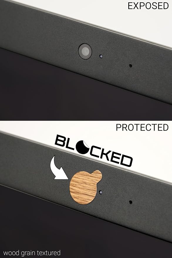 Rigid Series - 2X Thicker | The Original Vinyl Webcam Cover Stickers | Restickable & Stackable Privacy Covers | for All Camera-endable Devices | 3-Sizes | 57 Tabbed Wood Grain Textured - Image 4